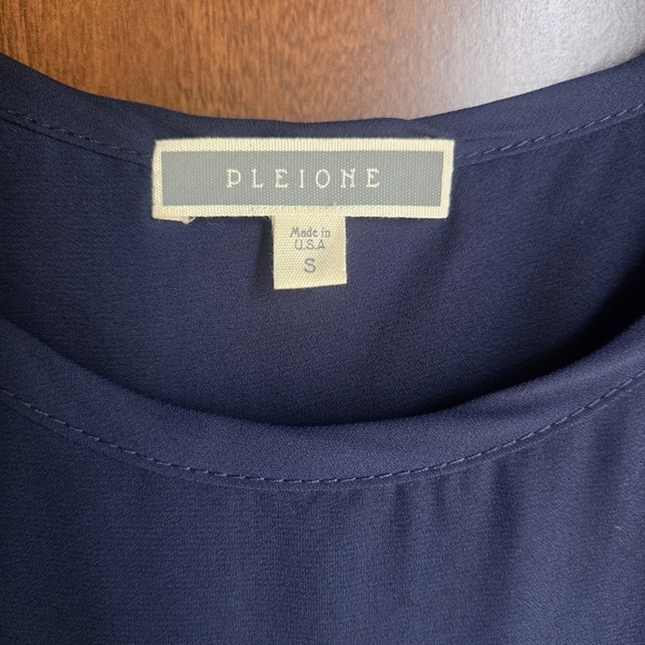 Pleione Blue Short Sleeve Relaxed Blouse - Picture 3 of 4